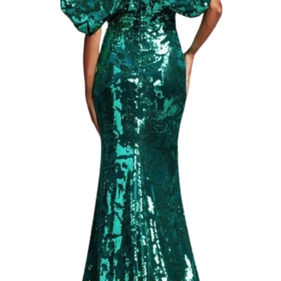 SALE NWT Tadashi Shoji BSE20676L Evening Dress Malachite Size XS - Picture 2 of 4